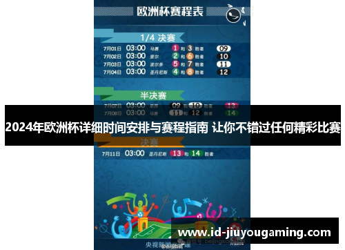 2024年欧洲杯详细时间安排与赛程指南 让你不错过任何精彩比赛